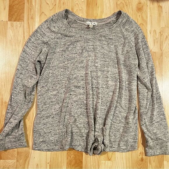 Stitch Fix Nine Britton Tan Front Tie Long Sleeve Women’s Medium - Picture 1 of 4